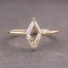 1.01 Carat Clear Lozenge Diamond Engagement Ring, Lark Setting, 14K Yellow Gold