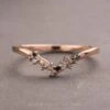 Round Diamond Wedding Band, Ombre Aspen Setting, 14k Rose Gold