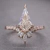 1.92 Carat Kite Moissanite Engagement Ring, Willa Setting, 14K Rose Gold
