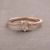 .49 Carat Step Cut Hexagon Diamond Engagement Ring, Betty Setting, 14k Rose Gold
