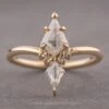 1.13 Carat Icy Salt And Pepper Kite Diamond Engagement Ring, Charlie Setting, 14K Yellow Gold