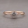 .86 Carat Salt And Pepper Round Diamond Engagement Ring, Madeline Setting, 14k Rose Gold