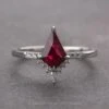1.34 Carat Kite Ruby And Diamond Engagement Ring, Avaline Setting, Platinum