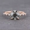 2.38 Carat Fancy Grey Round Diamond Engagement Ring, Nova Setting, 14K Rose Gold