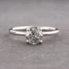 .95 Carat Canadian Salt And Pepper Round Diamond Engagement Ring, Tulip Jane Setting, Platinum