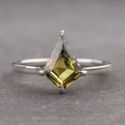 1.95 Carat Parti Kite Sapphire Engagement Ring, Lark Setting, Platinum