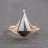 2.79 Carat Black Kite Diamond Engagement Ring, Aela Setting, 14K Rose Gold