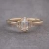 .52 Carat Icy White Hexagon Diamond Engagement Ring, Betty Setting, 14K Yellow Gold