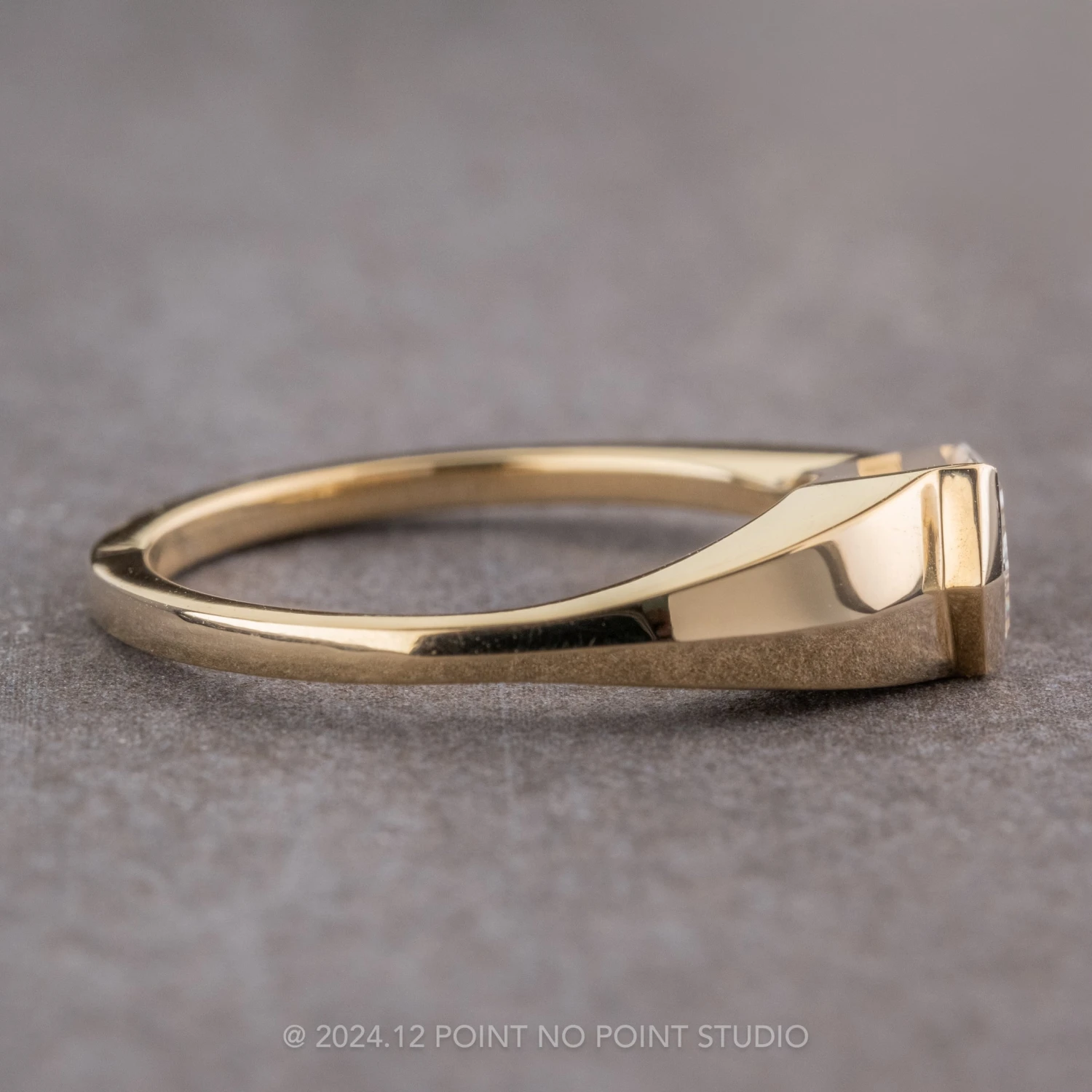 1.10 Carat Clear Shield Diamond Engagement Ring, Alex Setting, 14K Yellow Gold - Image 5