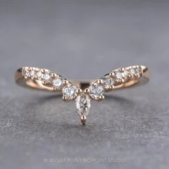 Marquise And Round Diamond Wedding Band, Raelyn Setting, 14k Rose Gold