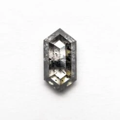 1.36 CARAT BLACK SPECKLED ROSE CUT HEXAGON DIAMOND