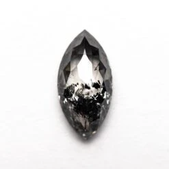 1.69 CARAT BLACK SPECKLED DOUBLE CUT MARQUISE DIAMOND