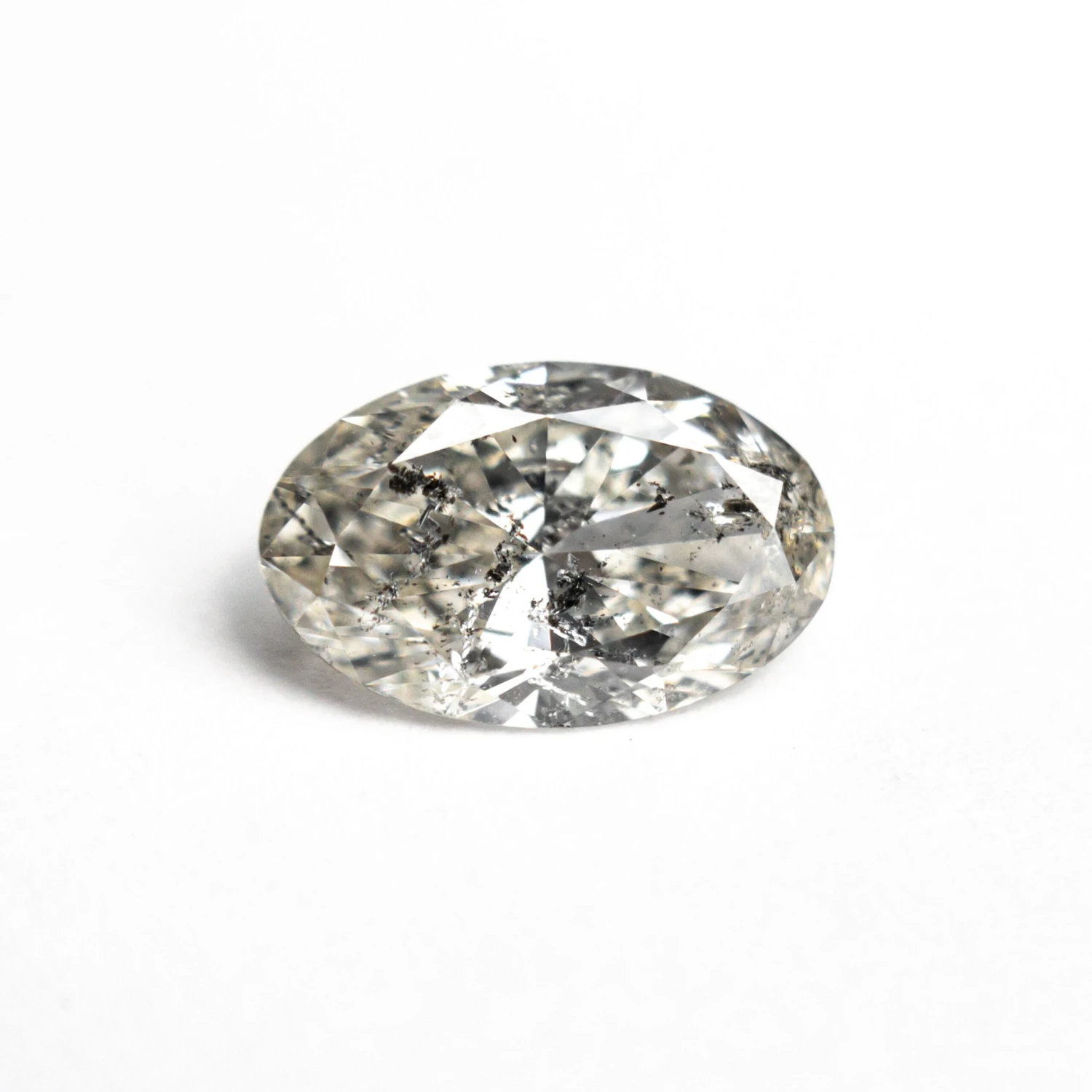 1.09 CARAT SALT AND PEPPER BRILLIANT CUT OVAL DIAMOND