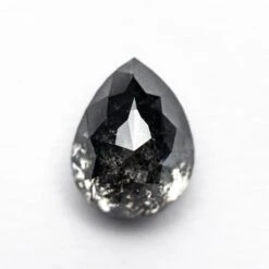 1.93 CARAT BLACK SPECKLED DOUBLE CUT PEAR DIAMOND