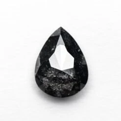 1.40 CARAT BLACK SPECKLED ROSE CUT PEAR DIAMOND