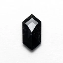 1.05 CARAT BLACK SPECKLED ROSE CUT HEXAGON DIAMOND