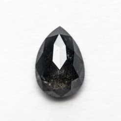 .79 CARAT BLACK SPECKLED ROSE CUT PEAR DIAMOND
