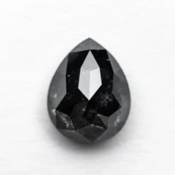 1.29 CARAT BLACK SPECKLED DOUBLE CUT PEAR DIAMOND