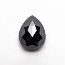 1.52 CARAT BLACK SPECKLED ROSE CUT PEAR DIAMOND