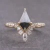 1.20 Carat Black Kite Diamond Engagement Ring, Willa Setting, 14K Yellow Gold