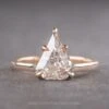 1.69 Carat Shield Moissanite Engagement Ring, Lark Setting, 14k Peach Gold
