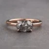 1.64 Carat Canadian Salt And Pepper Oval Diamond Engagement Ring, Basket Jane Setting, 14k Rose Gold