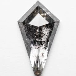 4.73 Carat Black Speckled Rose Cut Kite Diamond