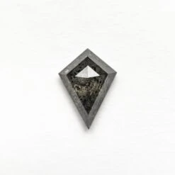 .84 Carat Black Speckled Rose Cut Kite Diamond