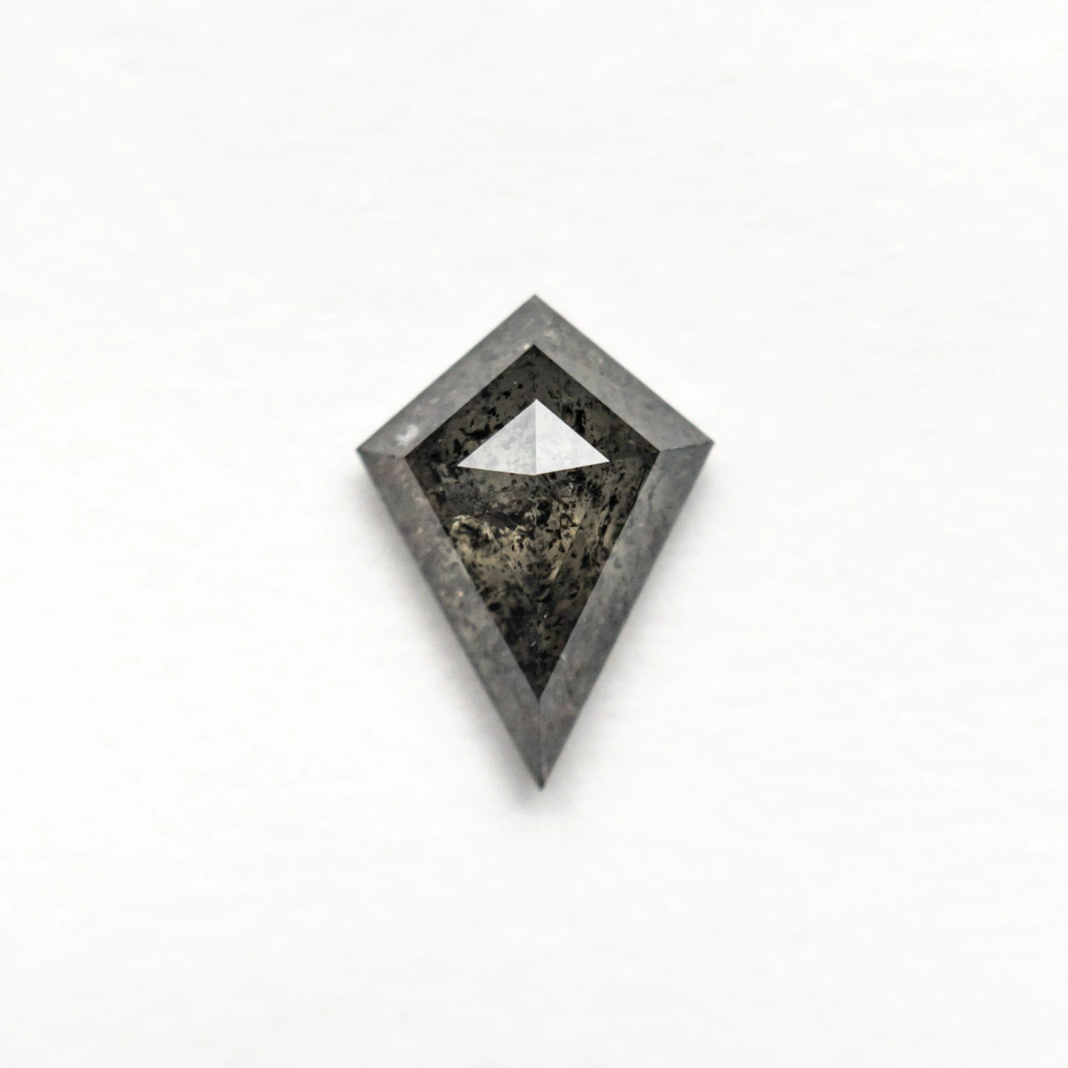 .84 Carat Black Speckled Rose Cut Kite Diamond