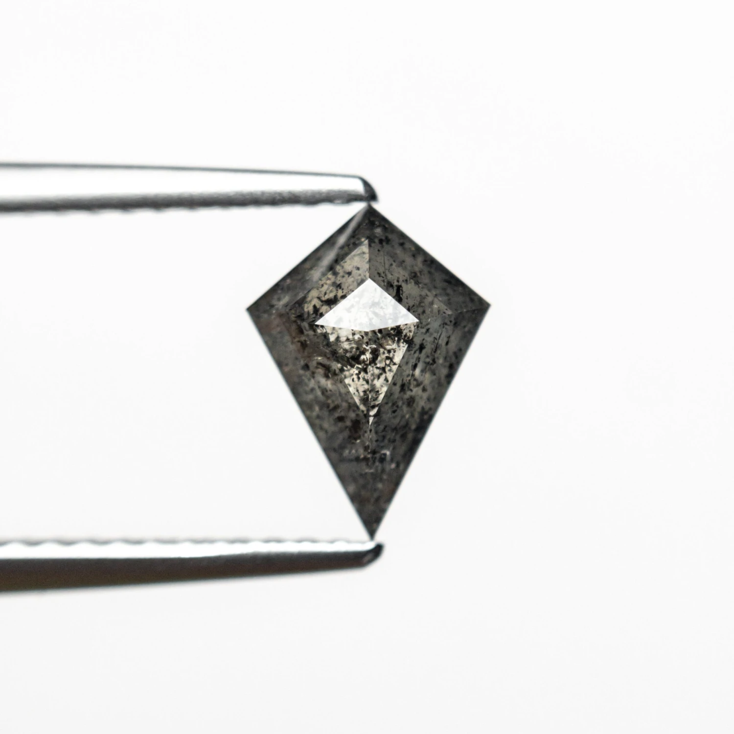 .84 Carat Black Speckled Rose Cut Kite Diamond - Image 2
