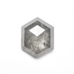 1.80 Carat Salt And Pepper Rose Cut Hexagon Diamond
