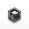 1.25 Carat Black Speckled Rose Cut Hexagon Diamond