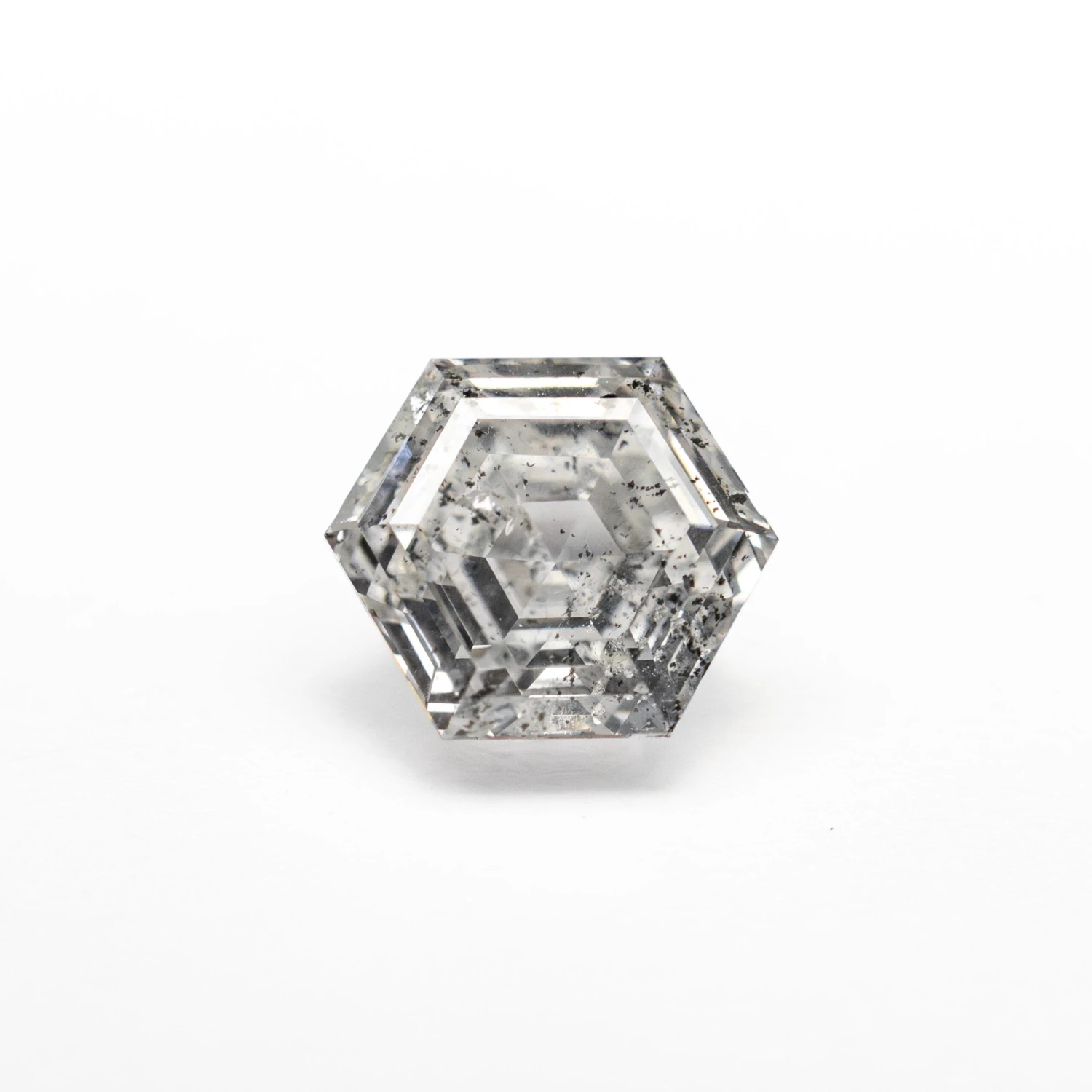 1.26 CARAT CANADIAN SALT AND PEPPER STEP CUT HEXAGON DIAMOND