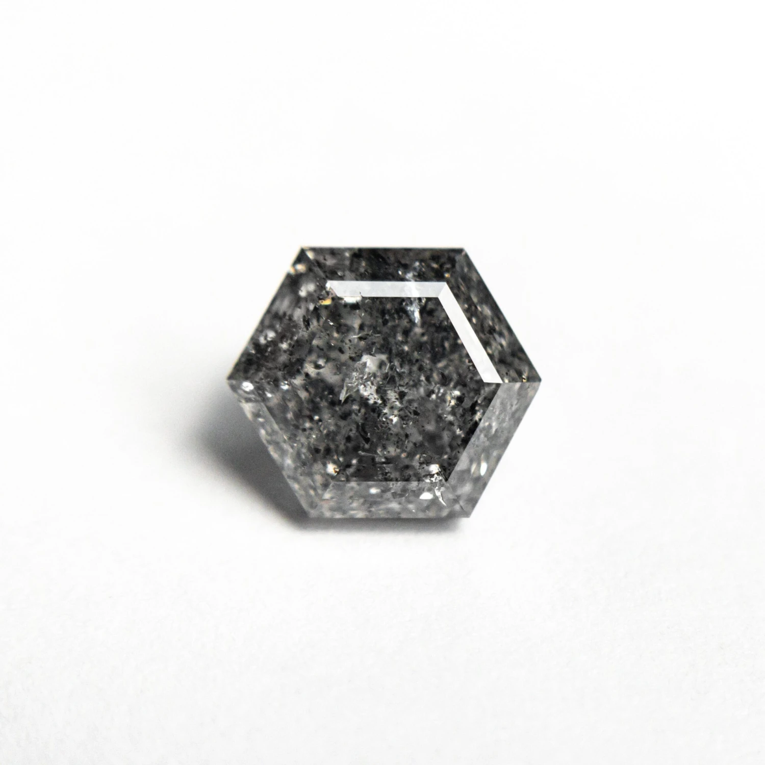1.59 CARAT CANADIAN SALT AND PEPPER BRILLIANT CUT HEXAGON DIAMOND