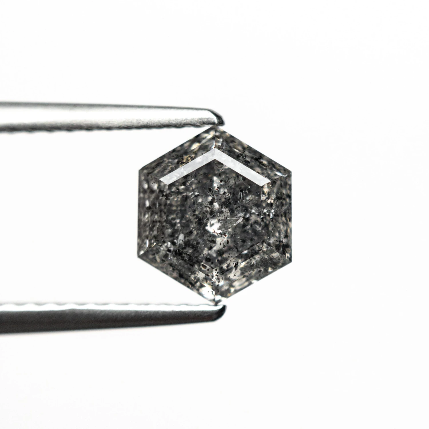 1.59 CARAT CANADIAN SALT AND PEPPER BRILLIANT CUT HEXAGON DIAMOND - Image 2