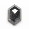 1.80 Carat Black Speckled Rose Cut Hexagon Diamond