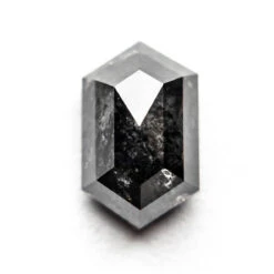 1.84 Carat Black Speckled Double Cut Hexagon Diamond
