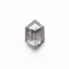 .93 Carat Black Speckled Rose Cut Hexagon Diamond