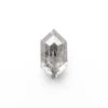 1.14 Carat Grey Black Speckled Rose Cut Long Hexagon Diamond