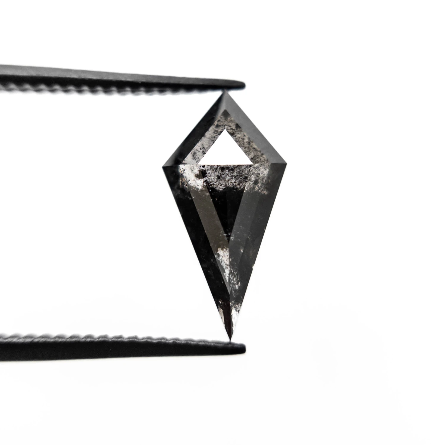 2.33 Carat Black Speckled Rose Cut Kite Diamond - Image 2