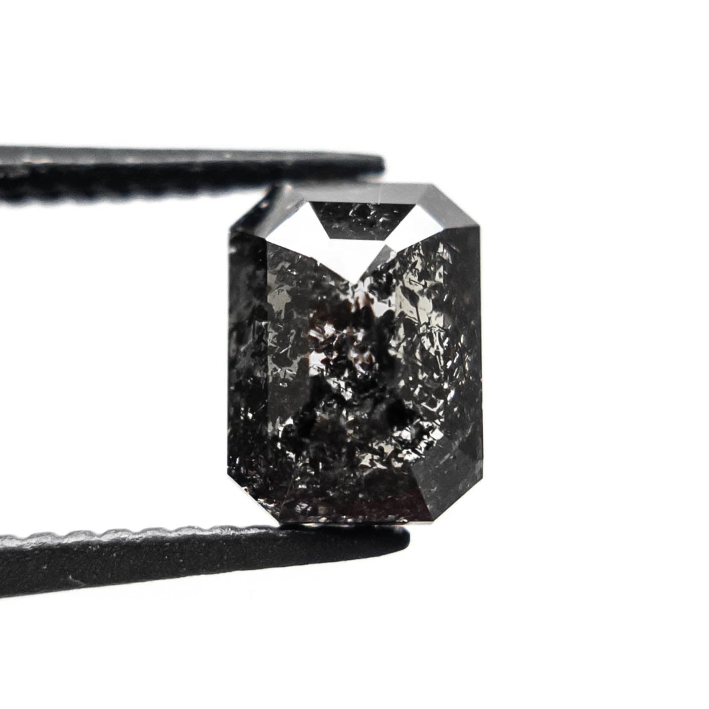 1.99 Carat Black Speckled Rose Cut Emerald Diamond - Image 2