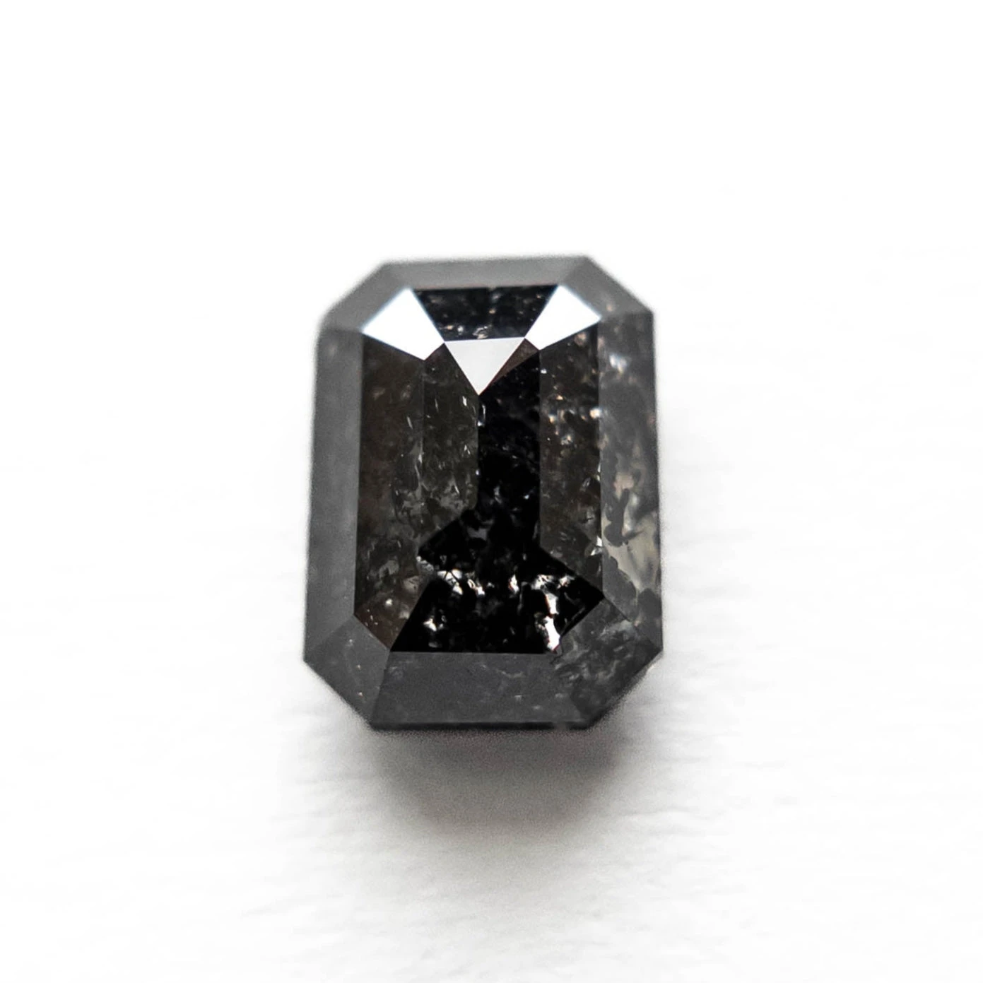 1.99 Carat Black Speckled Rose Cut Emerald Diamond
