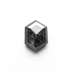 1.60 Carat Black Speckled Double Cut Hexagon Diamond