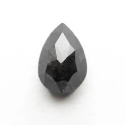 1.26 Carat Black Speckled Double Cut Pear Diamond