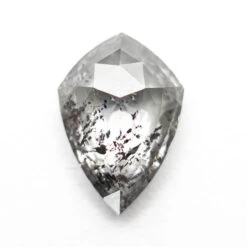 1.55 Carat Translucent Black Speckled Double Cut Soft Kite Diamond