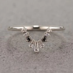 Baguette Diamond Wedding Band, Small Ombre Wren Setting, Platinum