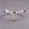 3 Diamond V Band, Cassiopeia Setting, 14k White Gold