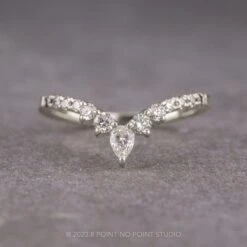 Extra Diamond Ombre Cassiopeia Wedding Band, 14k White Gold