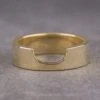Ellipse Setting, 6mm 14k Yellow Gold Wedding Band, Polished Finish