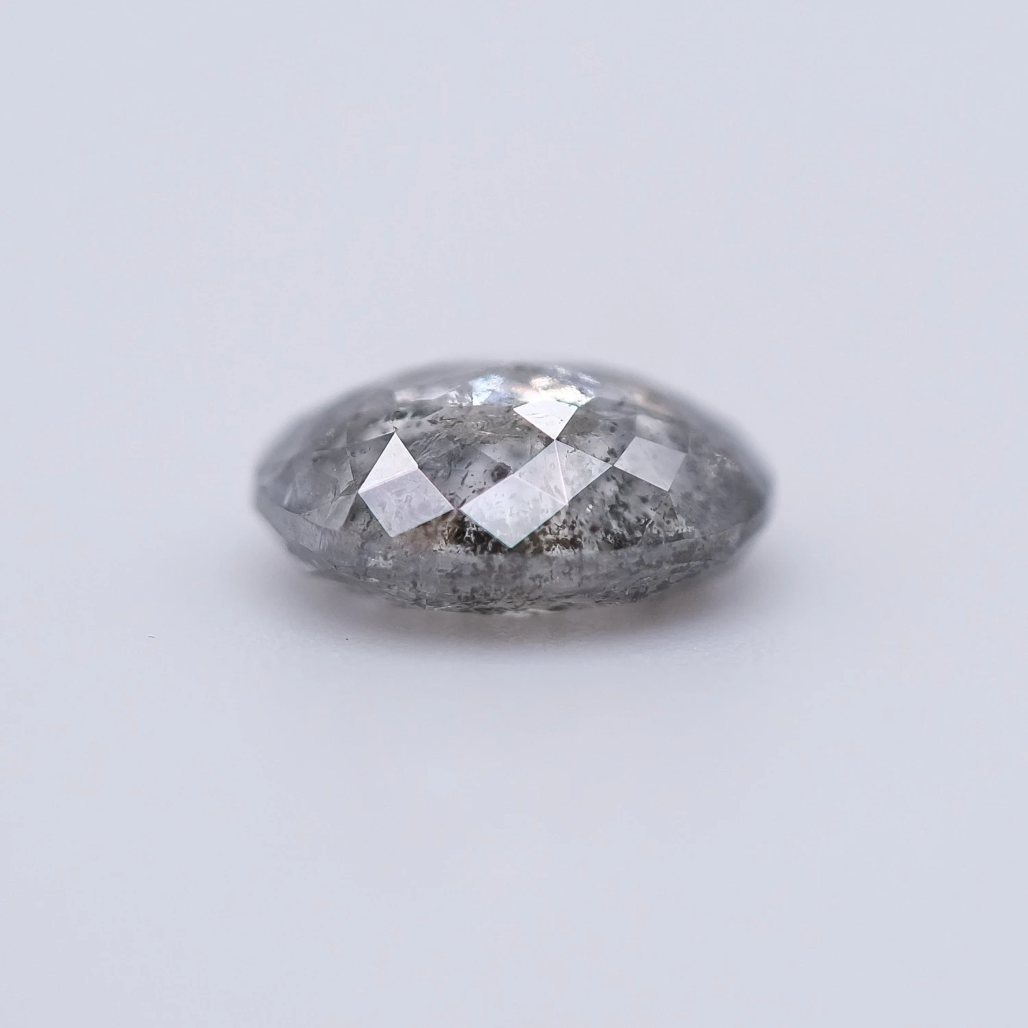 .75 Carat Salt And Pepper Rose Cut Oval Diamond - Image 2